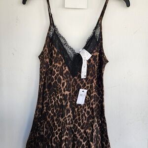New With Tags INTIMISSIMI Sleepwear Camisole Lace W Shorts Cotton Leopard Size M